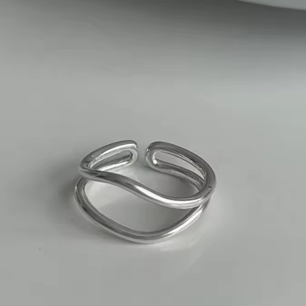 Minimalist Silver Double Band Ring